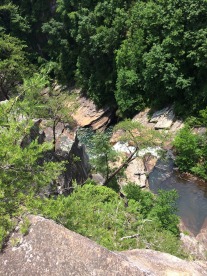 Looking down into pools before the next waterfall.